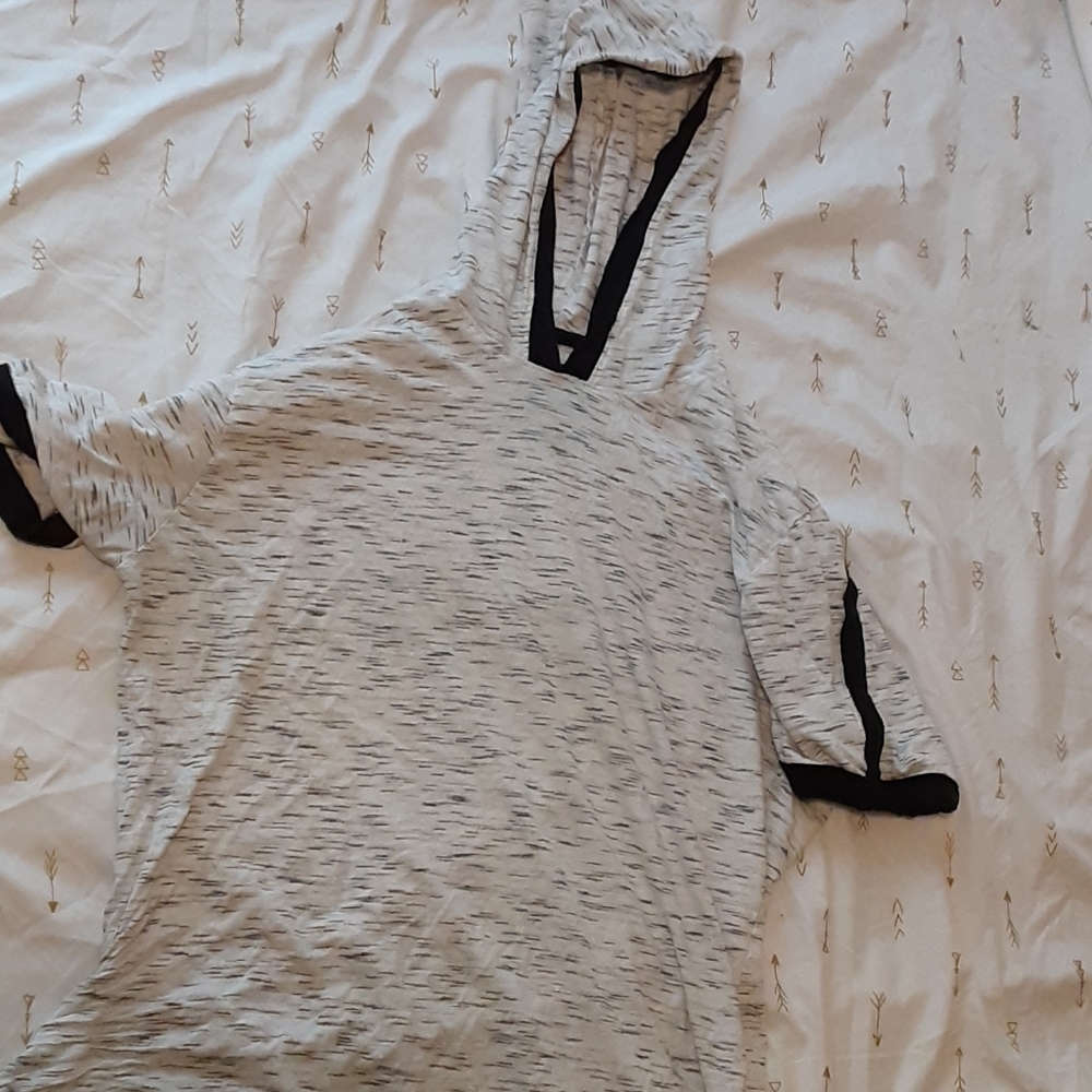 Black n White shirt with hoodie